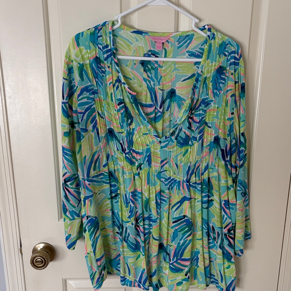 Lilly Pulitzer Multicolor Tropical Print Dress - Blue Green Pink